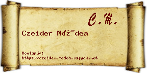 Czeider Médea névjegykártya